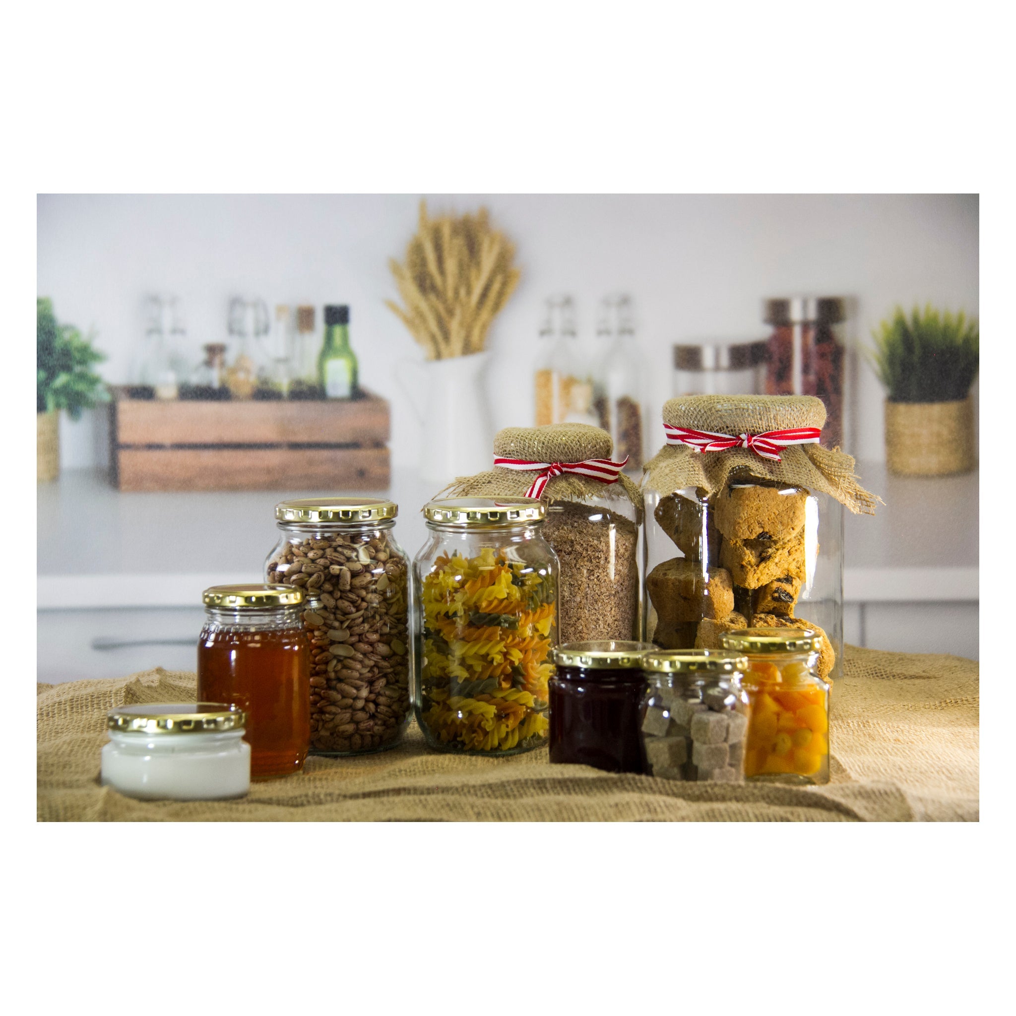 CONSOL 260ML CATERING SQUARE JARWITH GOLD LID 6PK
