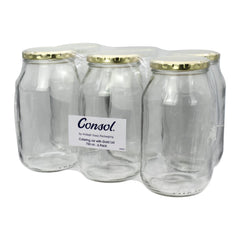 CONSOL CATERING JAR WITH GOLD LID 6PK, 750ML