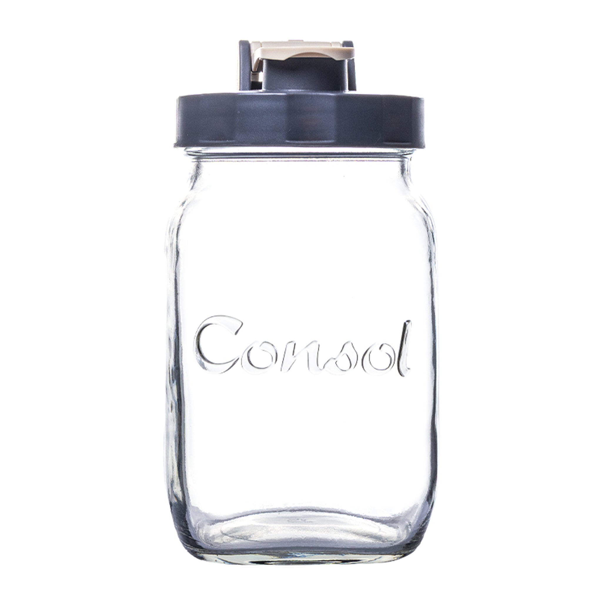CONSOL PRESERVE JAR WITH ASSORTED COLOURED FLIP TOP LIDS, 1 L