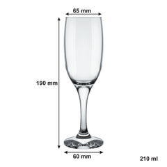 NADIR WINDOR STEMMED CHAMPAGNE FLUTE, 210ML