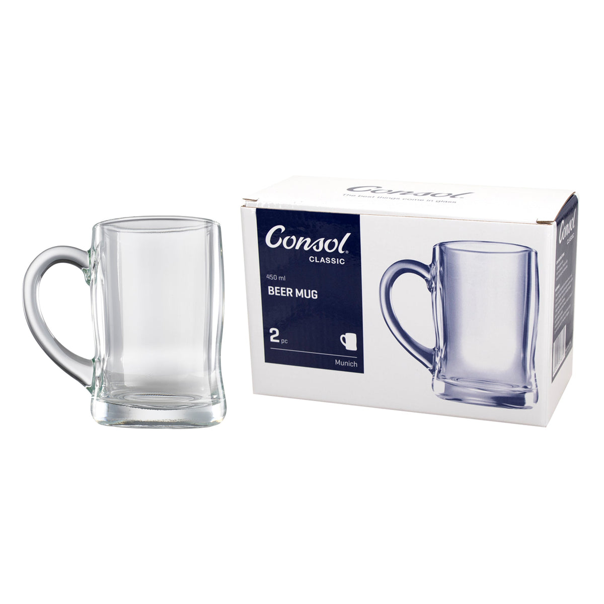 CONSOL MUNICH BEER MUG 2PK, 450ML