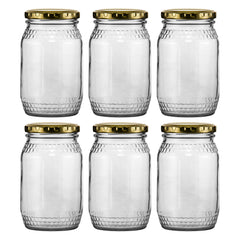 CONSOL HONEY JARS WITH GOLD LIDS 6PK, 352ML