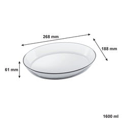MARINEX OVAL ROASTERS WITH COLOURED PLASTIC LIDS, 1.6L