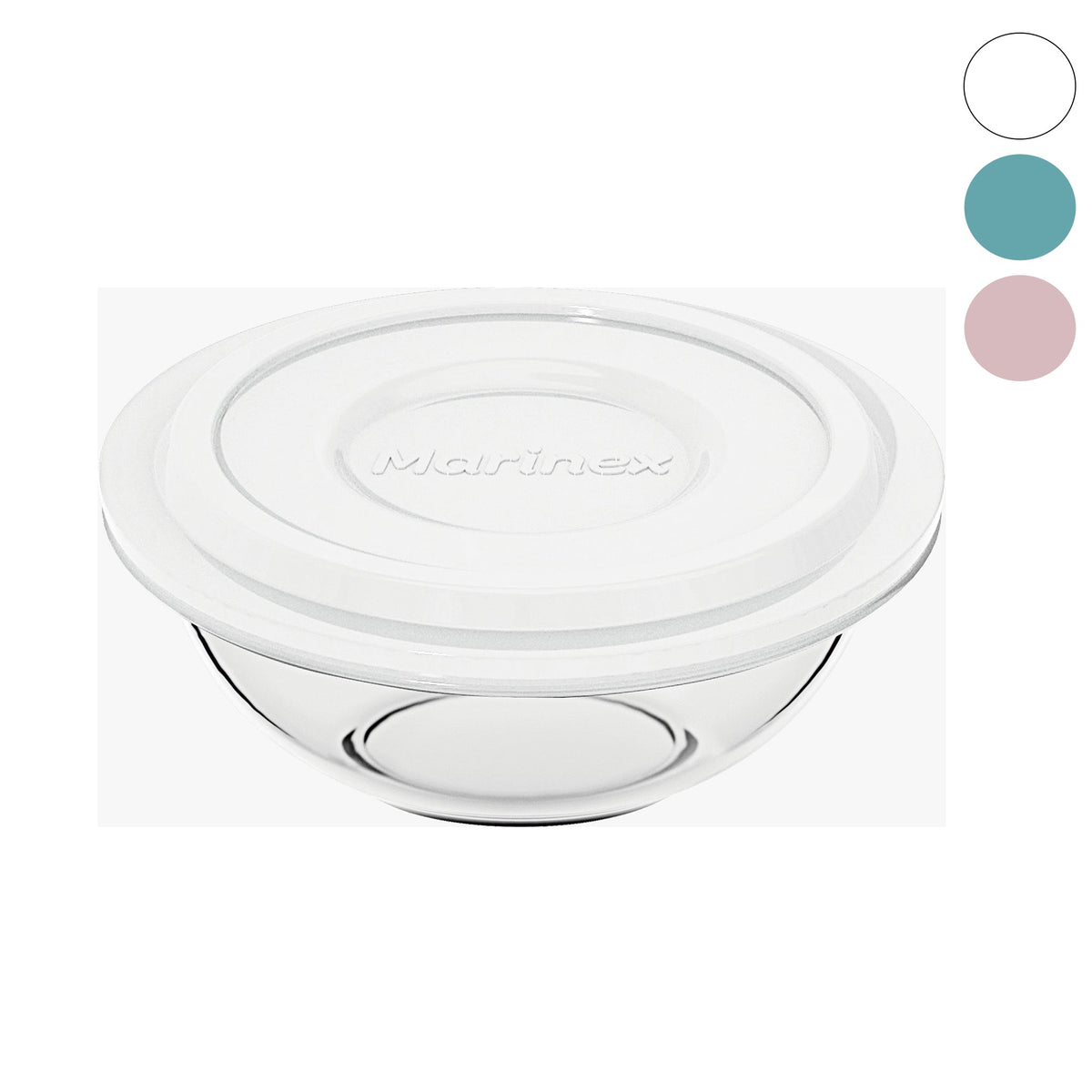 MARINEX MIXING BOWLS WITH COLOURED PLASTIC LIDS, 3L