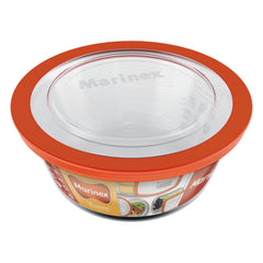 MARINEX ROUND FOOD STORAGE CONTAINER WITH PLASTIC LID, 600ML