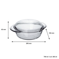 MARINEX SMALL ROUND CASSEROLE 700ML & LID 300ML, 1L