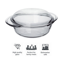 MARINEX MEDIUM ROUND CASSEROLE 1.5L & LID 800ML, 2.3L