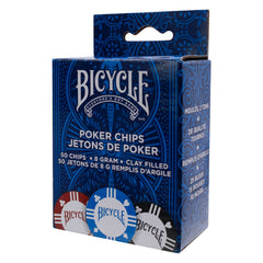 BICYCLE 8 GRM CLAY POKER CHIPS 50PK