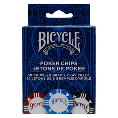 BICYCLE 8 GRM CLAY POKER CHIPS 50PK