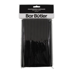 BAR BUTLER PAPER STRAWS BLACK PACK 3 PLY 6MM, 100PK