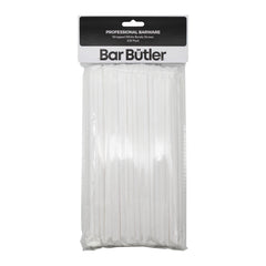 BAR BUTLER WRAPPED WHITE BENDY STRAWS 5MM, 100PK