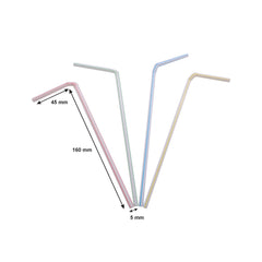 BAR BUTLER STRAWS BENDY CANDY COLOURED 5MM, 100PK - (SUB 73126)
