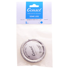 CONSOL PRESERVE JAR LID DOMES FOR 500ML & 1L, 5PK