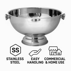 BAR BUTLER FOOTED CHAMPAGNE/ICE BOWL WITH SILVER KNOBS ST STEEL, 10L