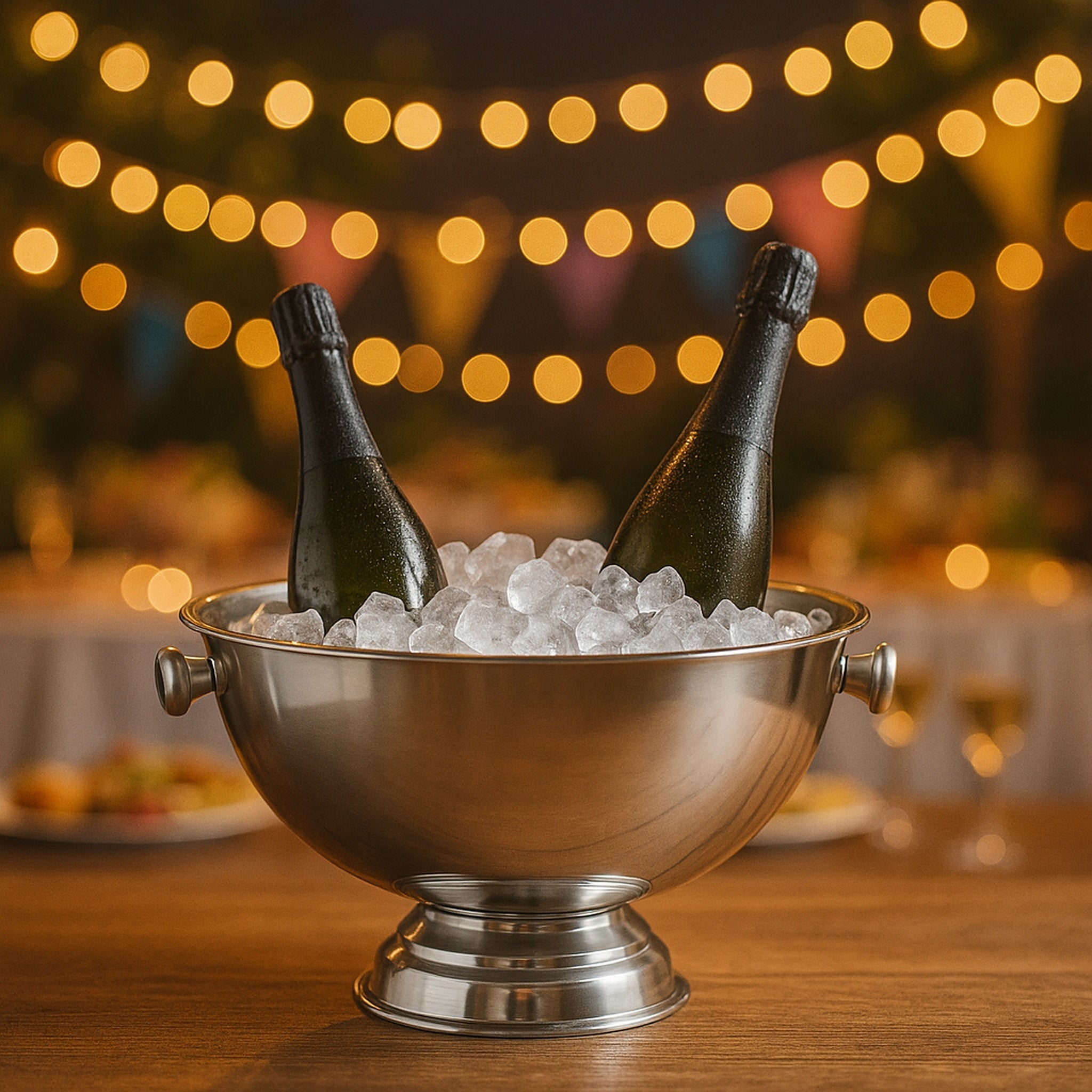 BAR BUTLER FOOTED CHAMPAGNE/ICE BOWL WITH SILVER KNOBS ST STEEL, 10L