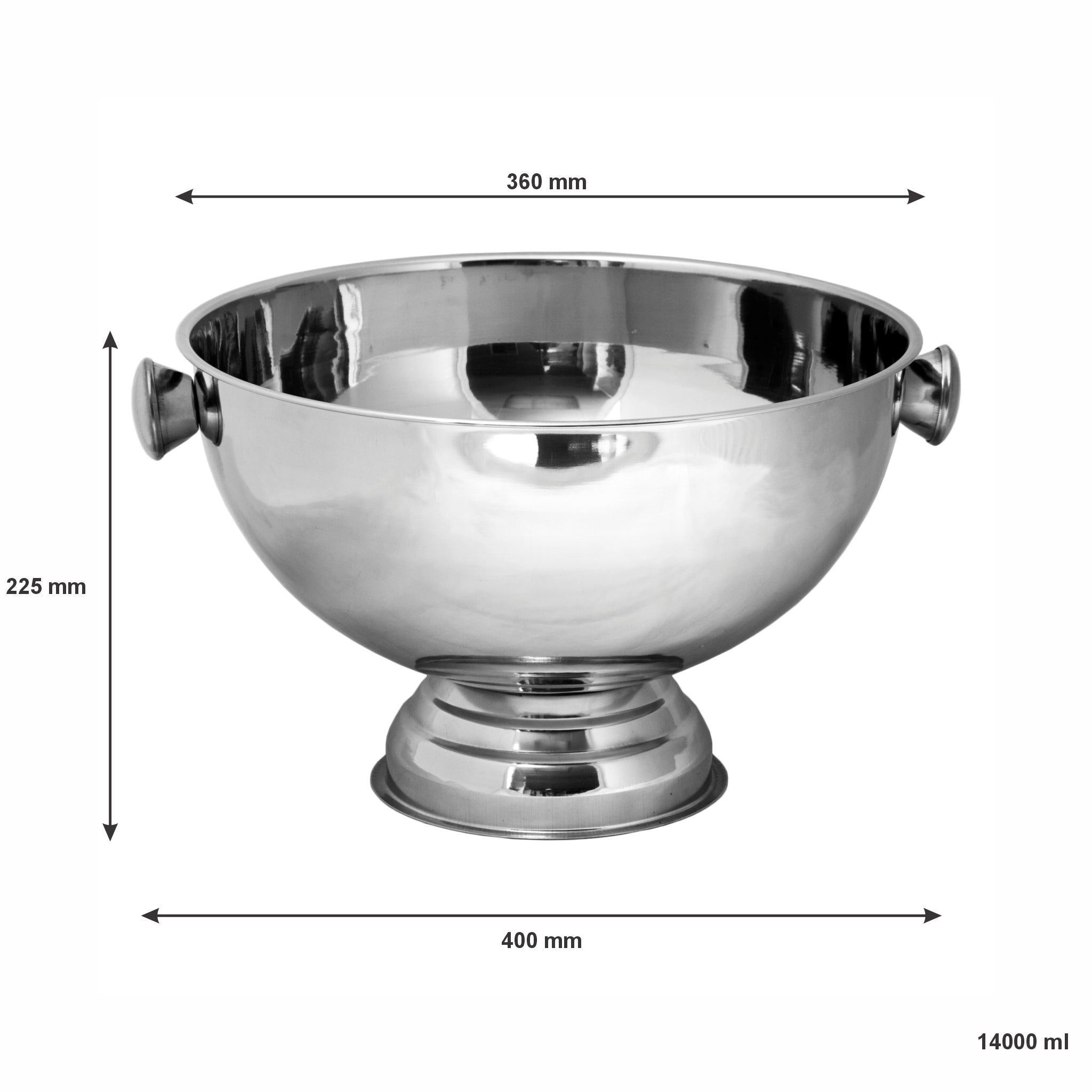 BAR BUTLER FOOTED CHAMPAGNE/ICE BOWL WITH SILVER KNOBS ST STEEL, 10L