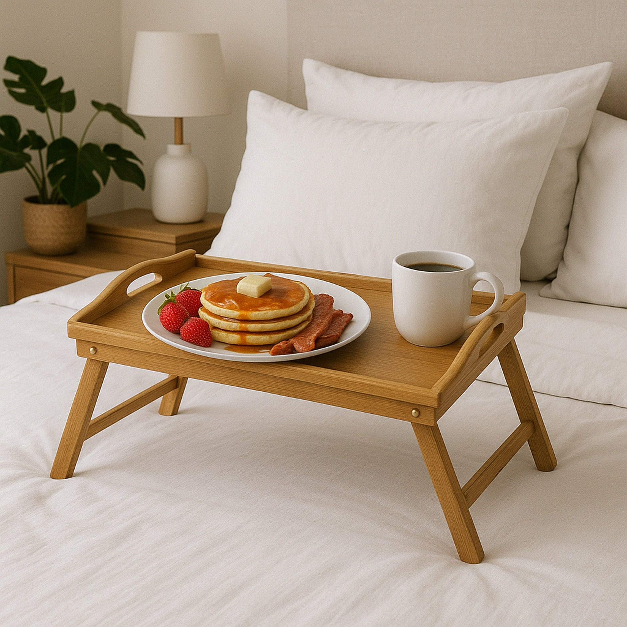 REGENT BAMBOO BED TRAY WITH FOLDABLE LEGS, 500X300MM