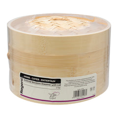 REGENT BAMBOO ORIENTAL STEAMER 2 TIER WITH LID, 210MM DIA