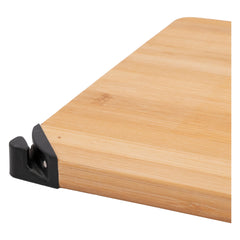 REGENT BAMBOO CUTTING BOARD WITH BLACK METAL HANDLE WITH KNIFE SHARPENER, 355X258MM
