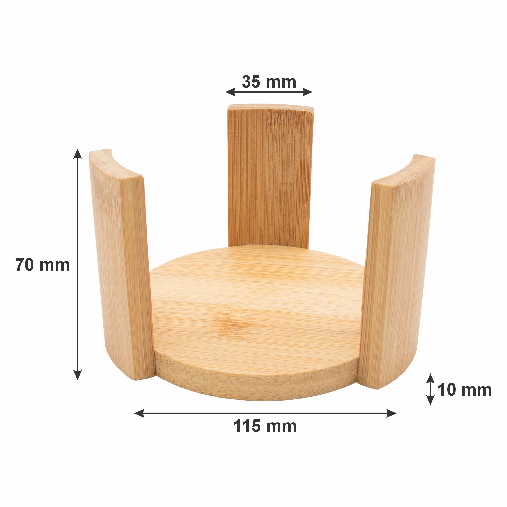 REGENT BAMBOO ROUND COASTERS IN A HOLDER 7 PIECE SET, 100MM DIA