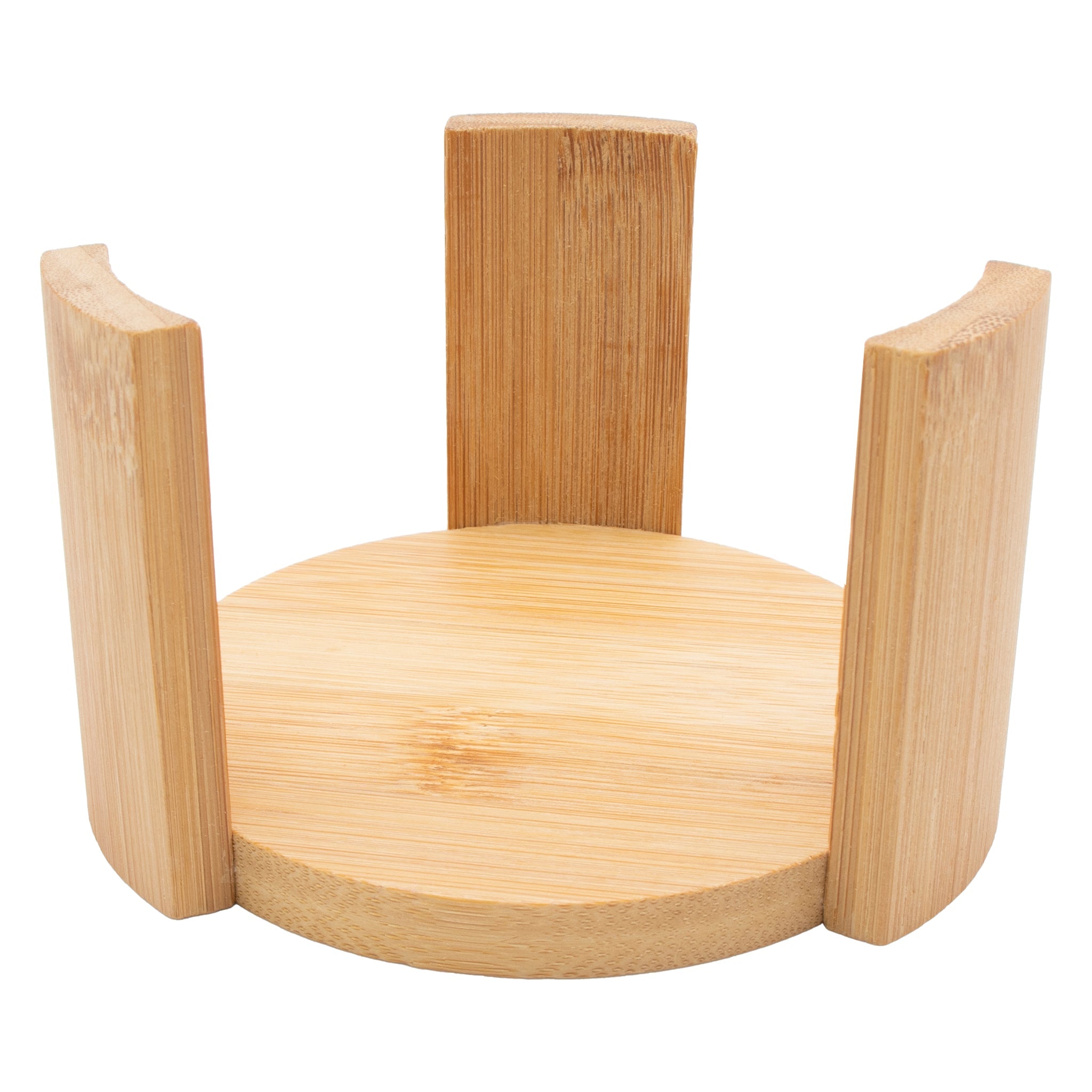 REGENT BAMBOO ROUND COASTERS IN A HOLDER 7 PIECE SET, 100MM DIA
