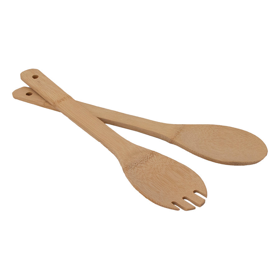 REGENT BAMBOO SALAD FORK AND SPOON SET, 300MM