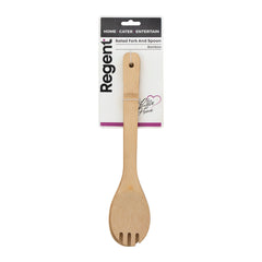 REGENT BAMBOO SALAD FORK AND SPOON SET, 300MM