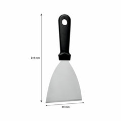 REGENT ANGLED GRIDDLE SCRAPER ST STEEL WITH BLACK PP HANDLE, 240MM