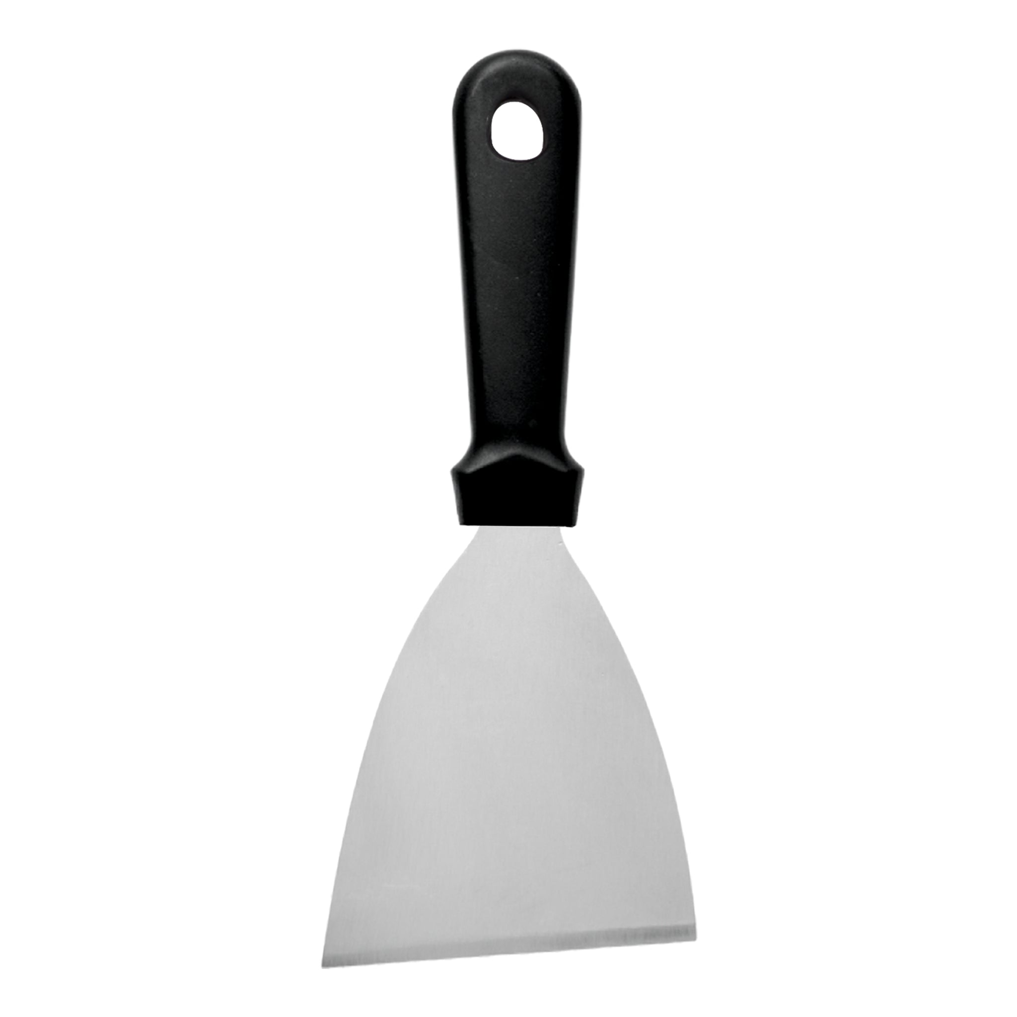 REGENT ANGLED GRIDDLE SCRAPER ST STEEL WITH BLACK PP HANDLE, 240MM