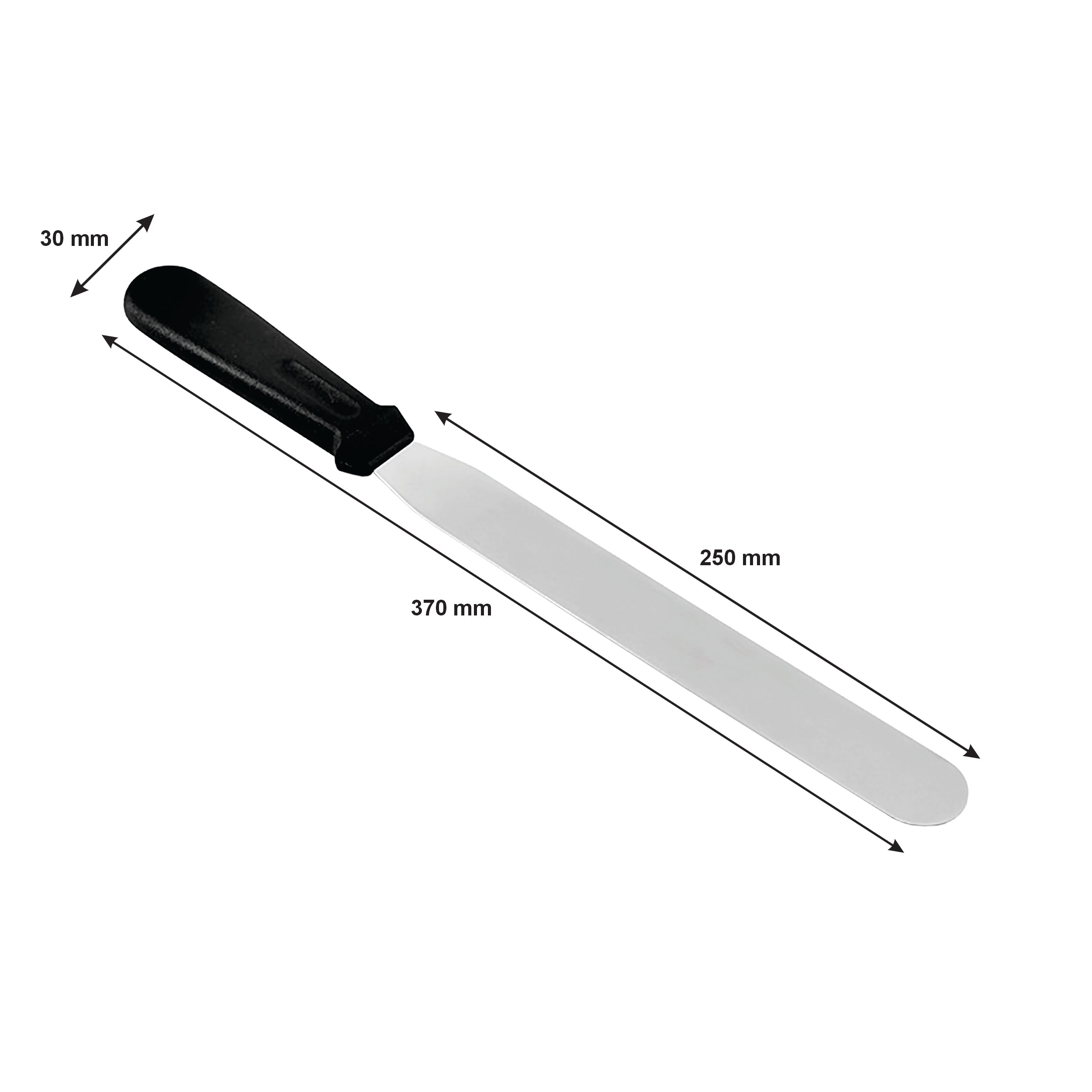 REGENT BAKING ICING SPATULA LONG WITH BLACK PP HANDLE, 370MM