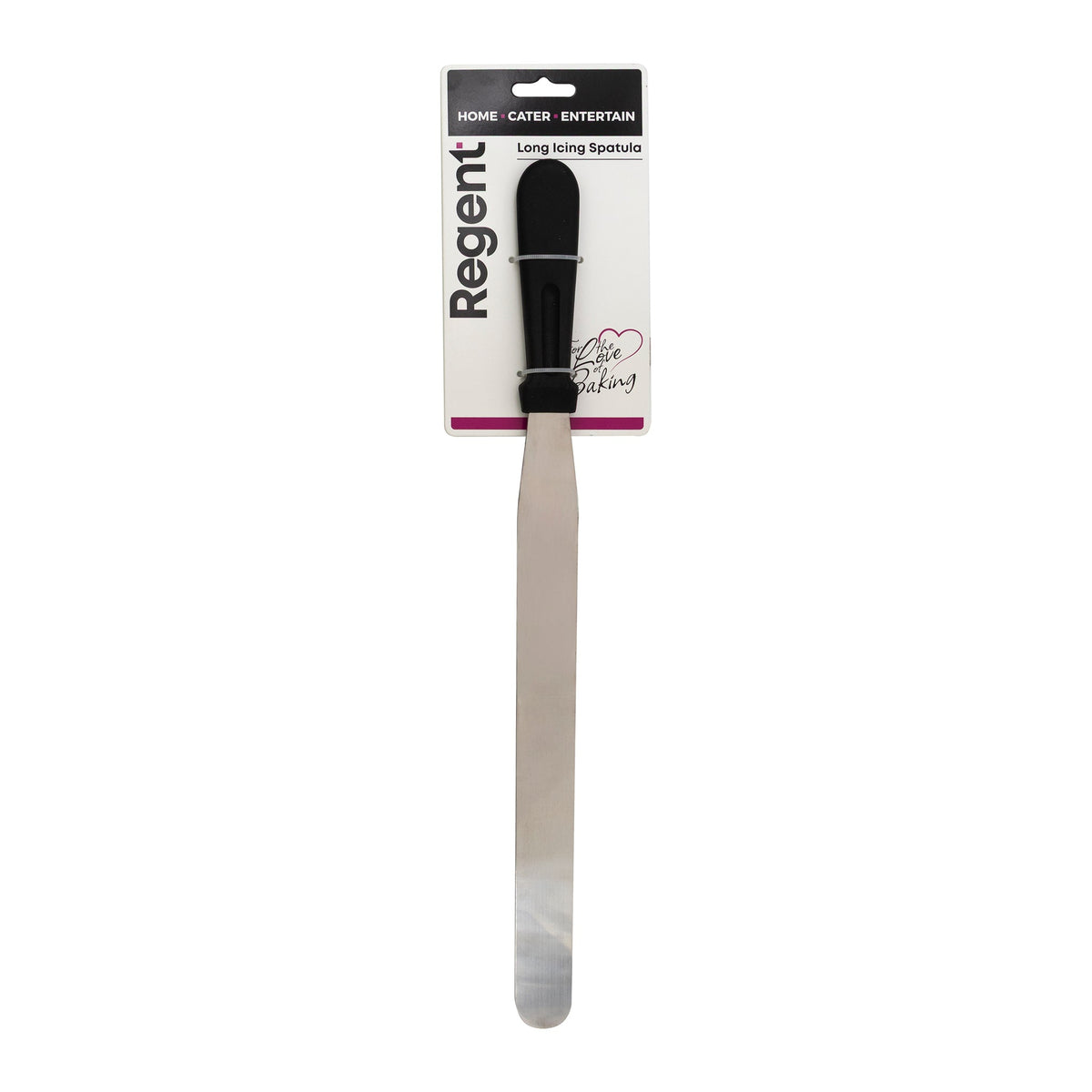 REGENT BAKEWARE ICING SPATULA LONG WITH BLACK PP HANDLE, 420MM