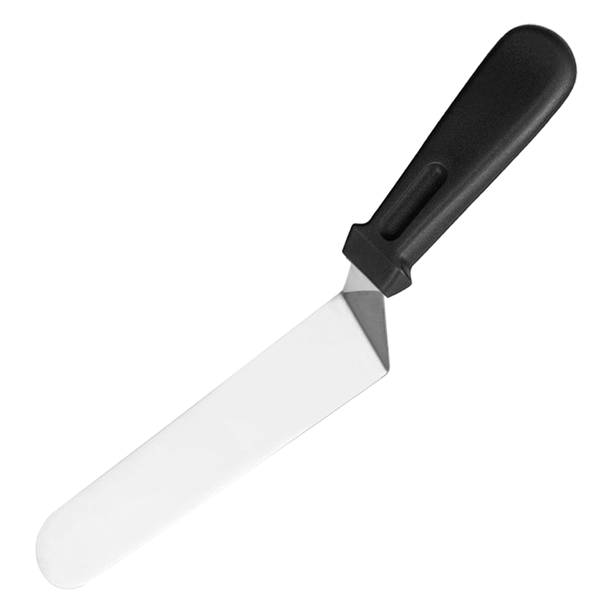 REGENT BAKEWARE ICING SPATULA ANGLED WITH PP PLASTIC BLACK HANDLE, 275MM