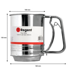 REGENT BAKEWARE FLOUR SIFTER STAINLESS STEEL, 160MM DIA