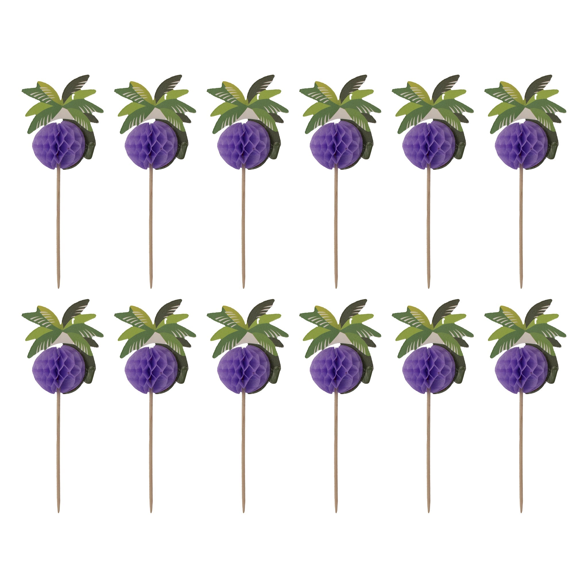 BAR BUTLER FOLD OUT PALM TREE COCKTAIL PICKS 12PK, 135MM