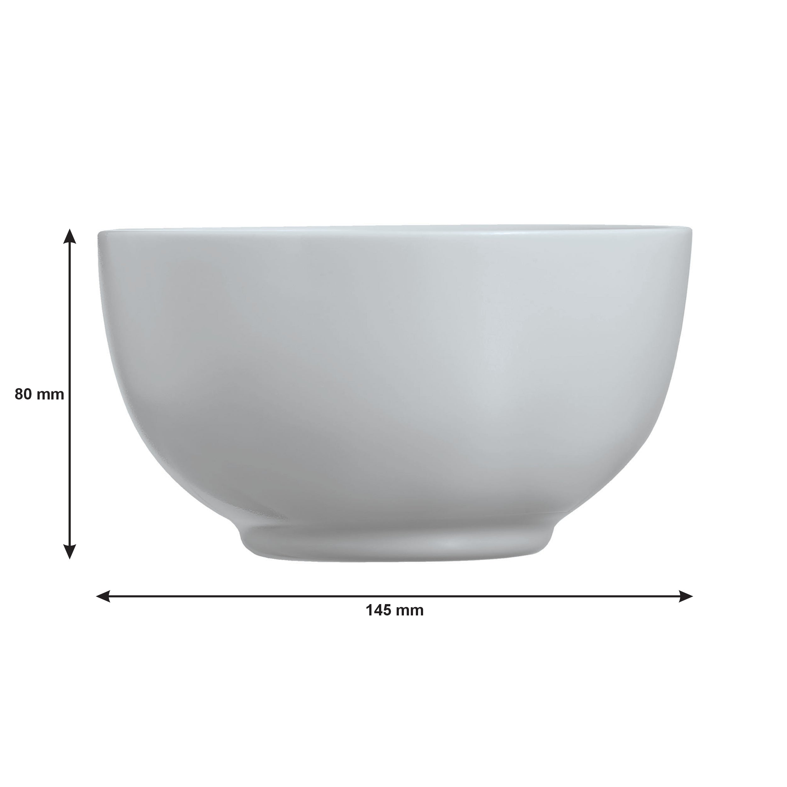 LUMINARC OPAL GREY BOWL 750M, 145MM DIA