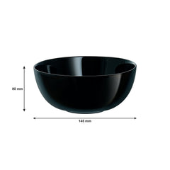 LUMINARC OPAL BLACK BOWL 750ML, 145MM DIA