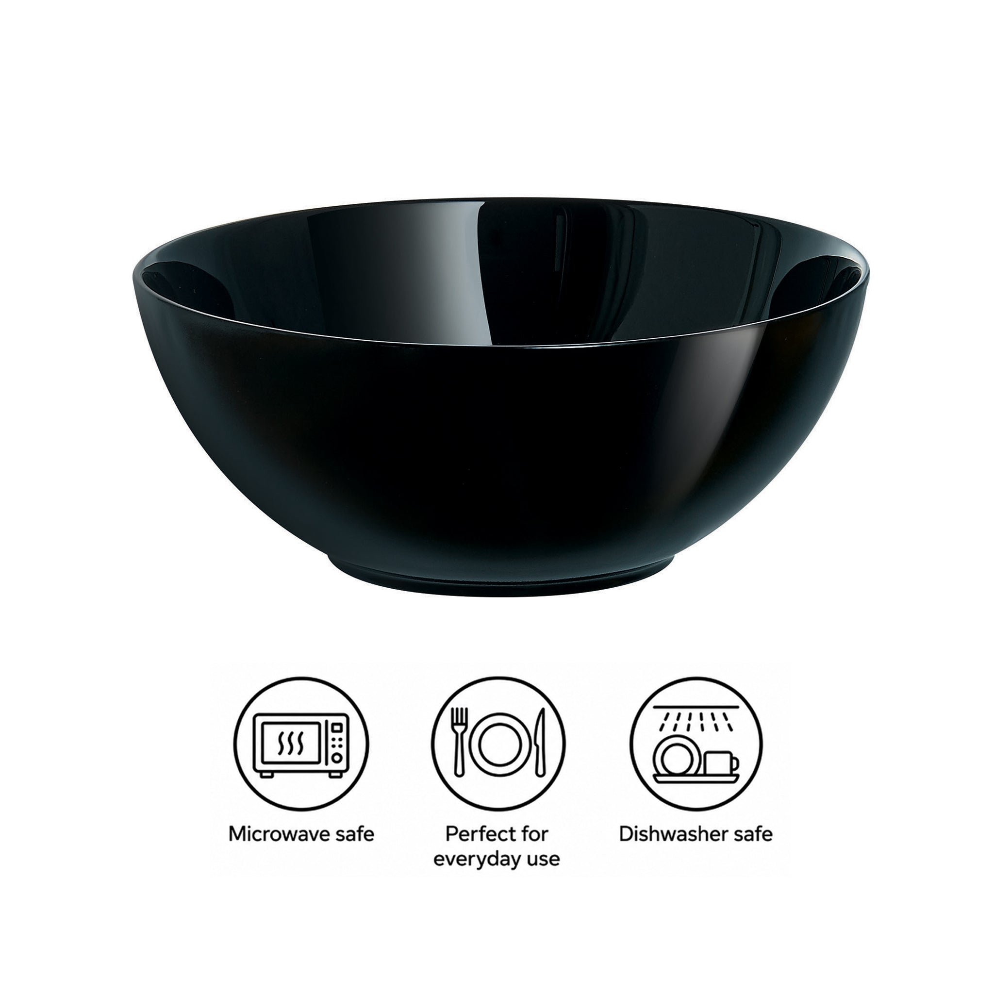 LUMINARC OPAL BLACK SMALL BOWL 350ML, 120MM DIA