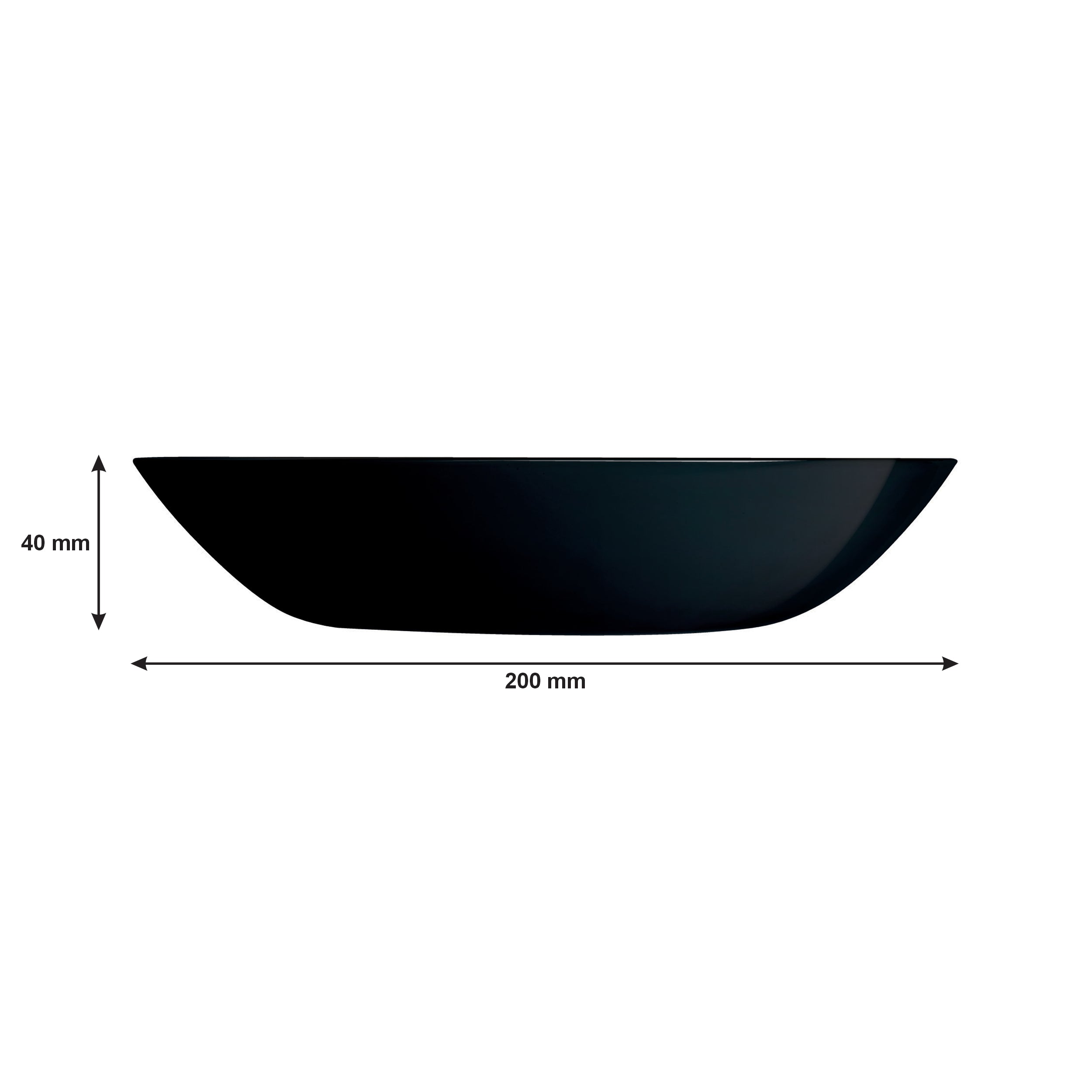 LUMINARC OPAL BLACK SOUP BOWL 780ML, 200MM DIA