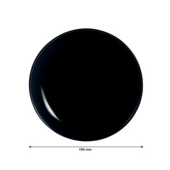 LUMINARC OPAL BLACK SIDE PLATE, 190MM DIA