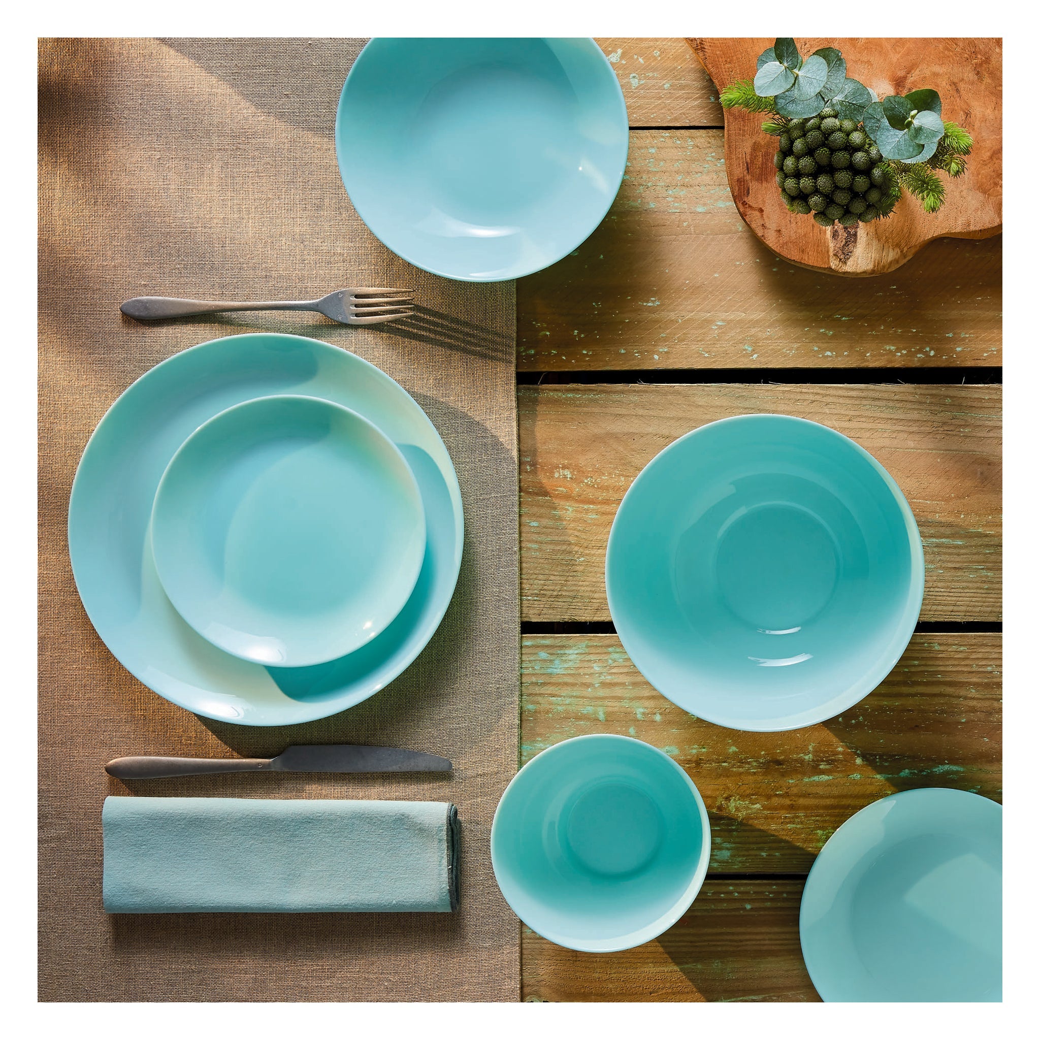 LUMINARC OPAL TURQUOISE DINNER PLATE, 270MM DIA