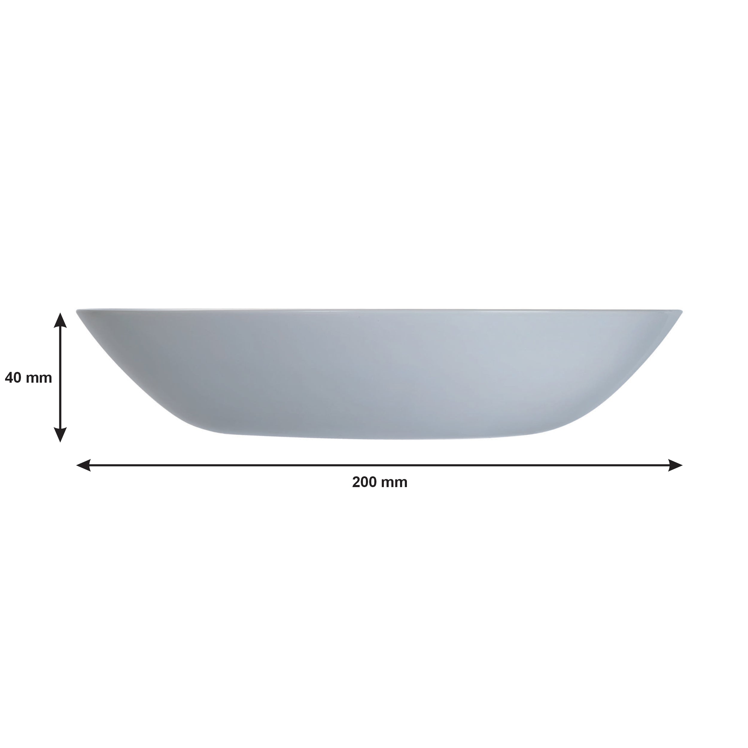 LUMINARC OPAL GREY SOUP BOWL 780ML, 200MM DIA