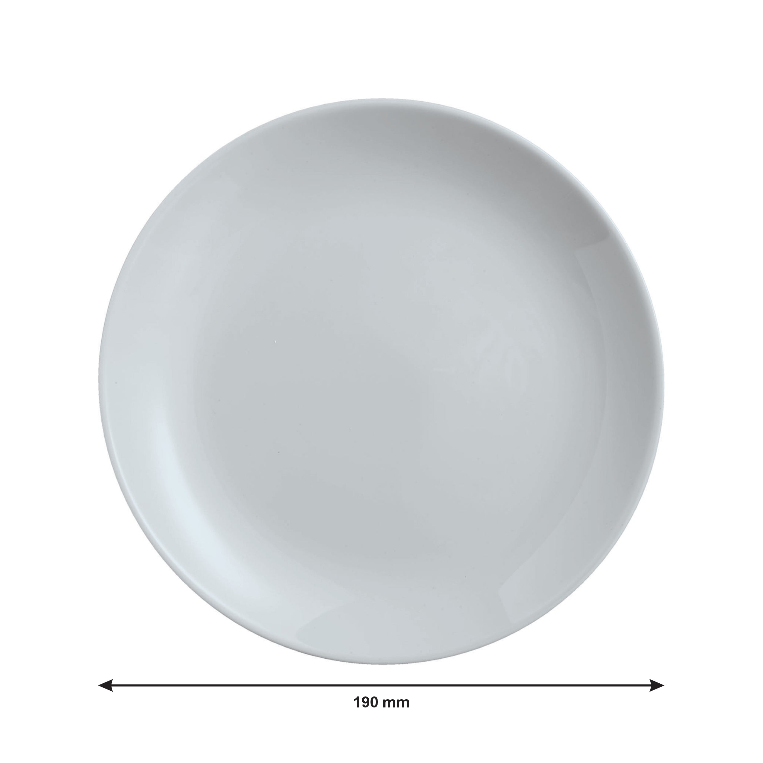 LUMINARC OPAL GREY SIDE PLATE, 190MM DIA