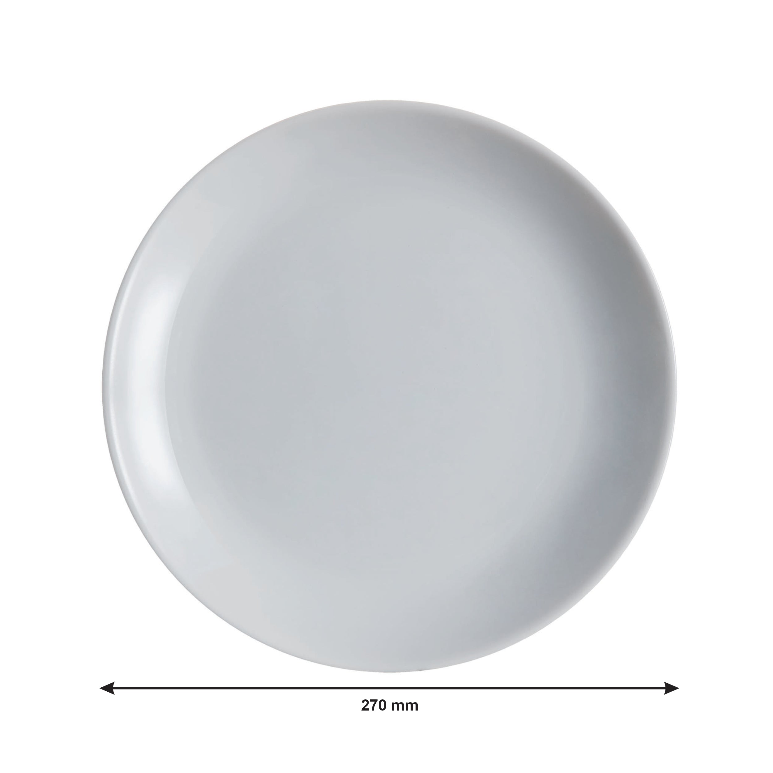 LUMINARC OPAL GREY DINNER PLATE, 270MM DIA