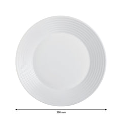 LUMINARC STAIRO WHITE OPAL TEMPERED DINNER PLATE, 250MM DIA