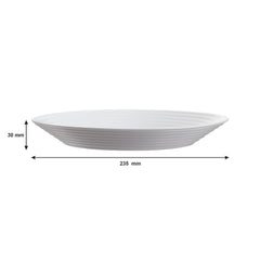 LUMINARC STAIRO WHITE OPAL TEMPERED SOUP PLATE 800ML, 230MM DIA