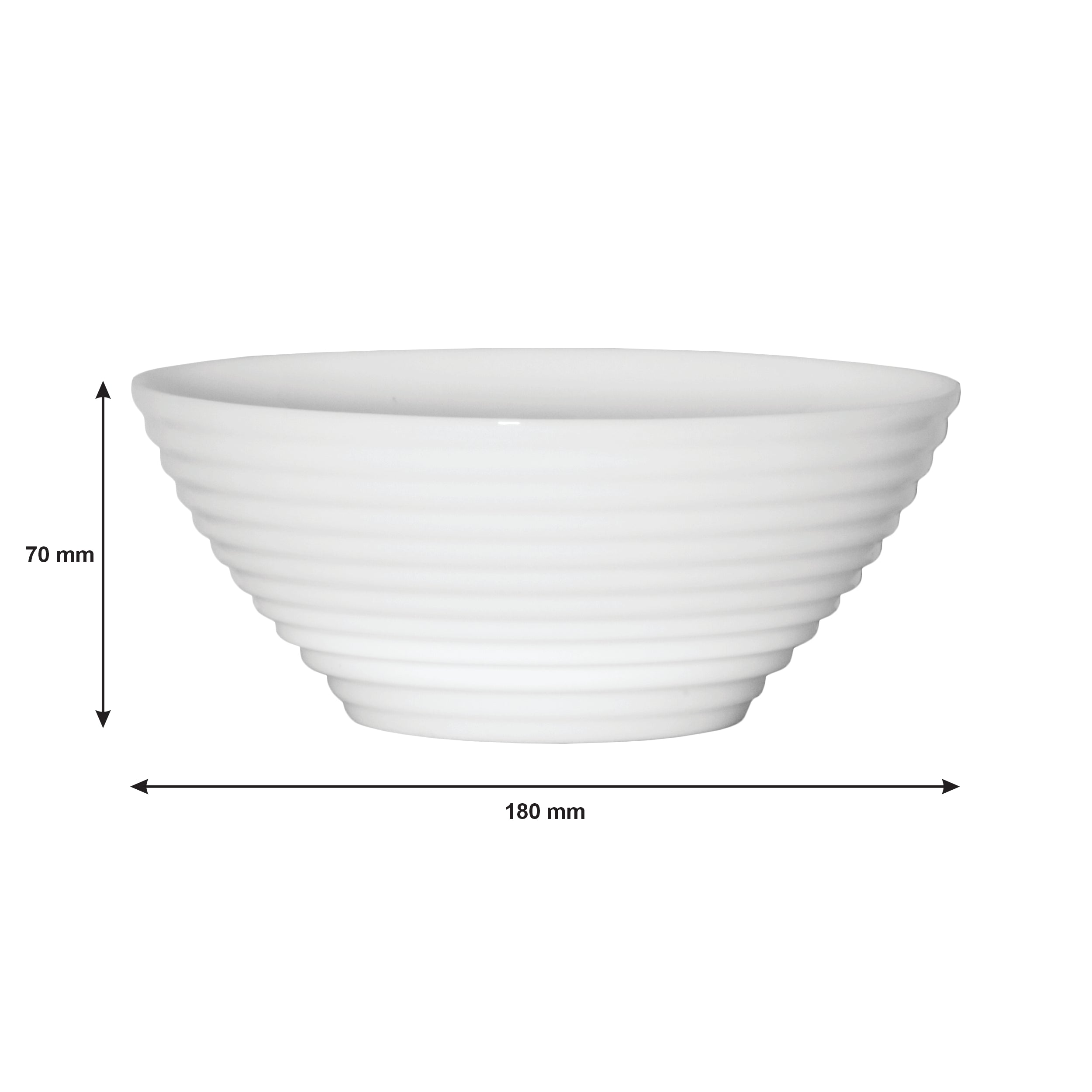 LUMINARC STAIRO WHITE OPAL TEMPERED GLASS NOODLE BOWL 1L, 180MM DIA