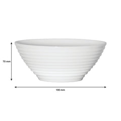 LUMINARC STAIRO WHITE OPAL TEMPERED GLASS NOODLE BOWL 1L, 180MM DIA