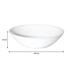 LUMINARC STAIRO WHITE OPAL TEMPERED GLASS MULTI-PURPOSE BOWL 450ML, 160MM DIA