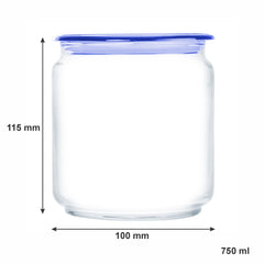 LUMINARC FLAT LID JAR BLUE, 750ML