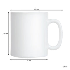 LUMINARC EVOLUTION PEPS WHITE OPAL GLASS CAN SHAPE MUG, 320ML